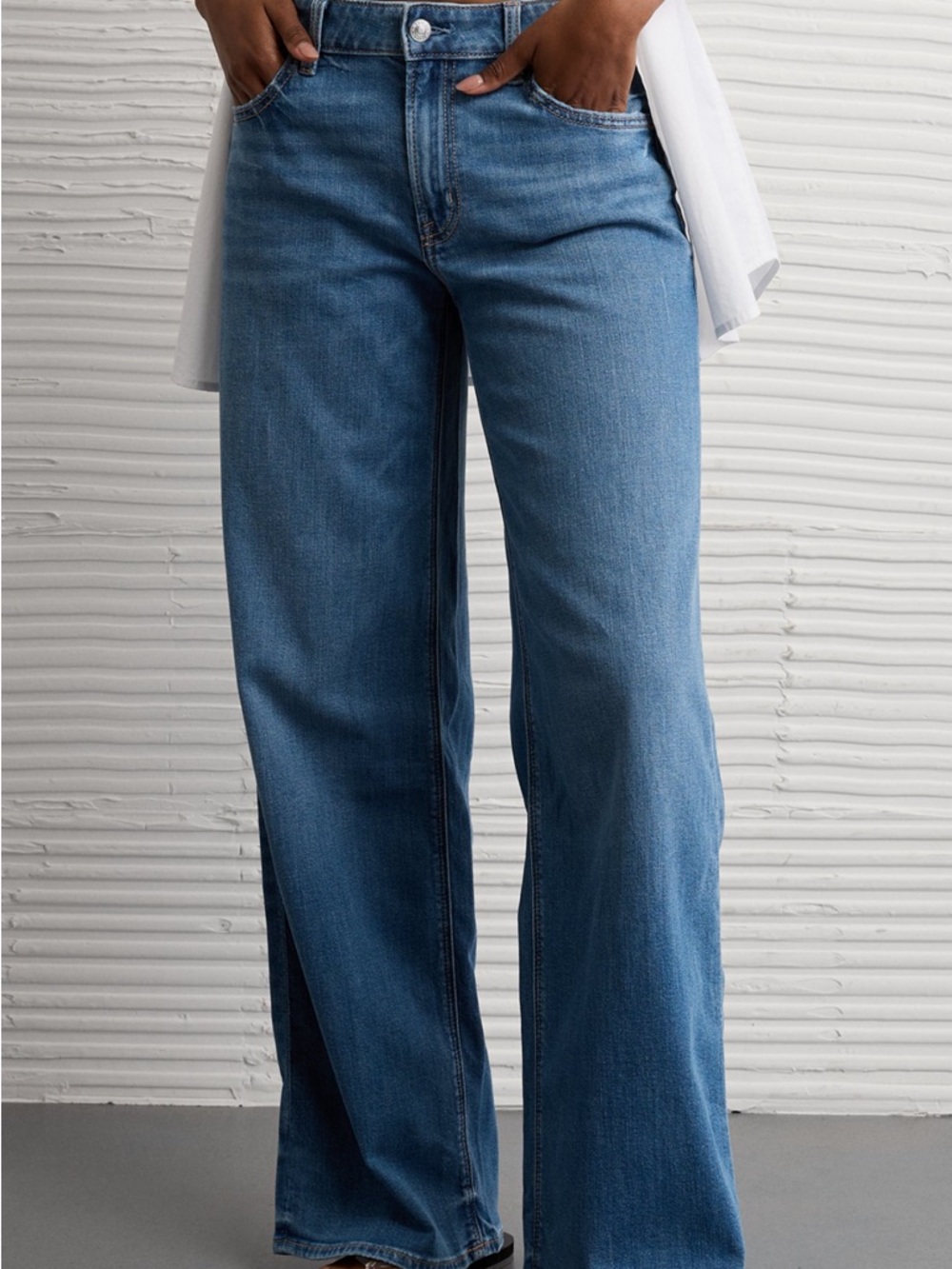 American Eagle AE Dreamy Drape Low Rise Baggy Wide-Leg Jean